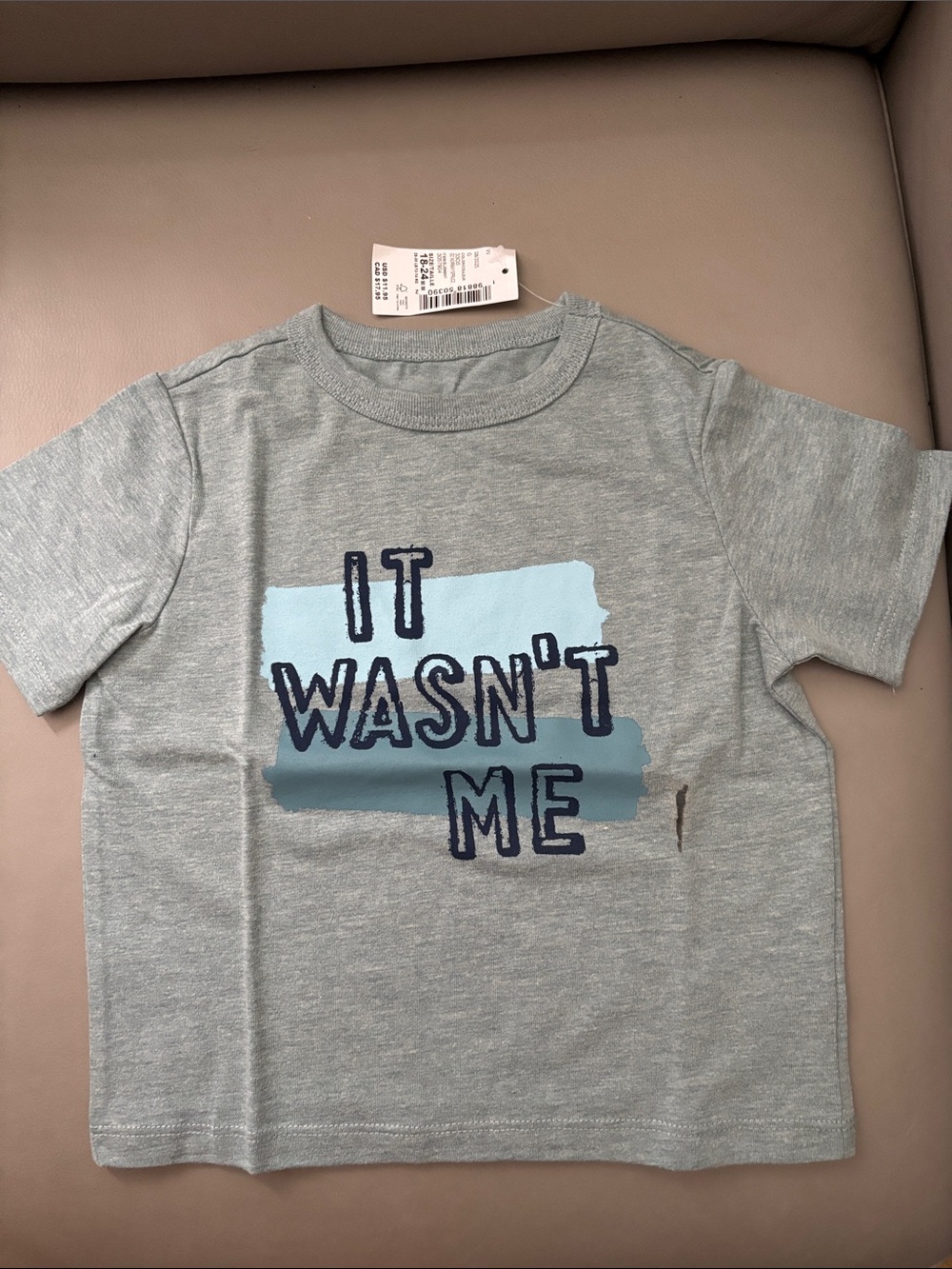 Kids Heather Gray Short-Sleeve Tee with 'It Wasn't Me' Graphic